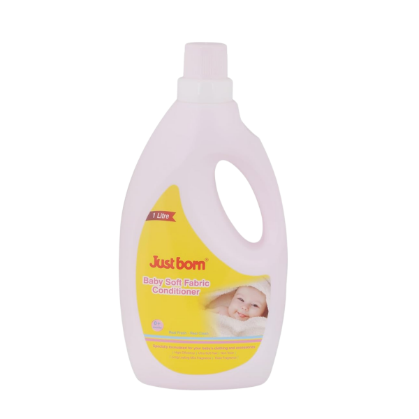 Just Born Baby Soft Fabric Conditioner, 1 L | Gentle Laundry Wash for Newborn Clothes, Towels, Blankets, Bedding & Mats | Long-Lasting Fresh Scent | Eco-Friendly & Non-Toxic | Suitable for Top & Front Load 