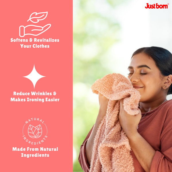 Just Born Baby Soft Fabric Conditioner, 1 L | Gentle Laundry Wash for Newborn Clothes, Towels, Blankets, Bedding & Mats | Long-Lasting Fresh Scent | Eco-Friendly & Non-Toxic | Suitable for Top & Front Load 