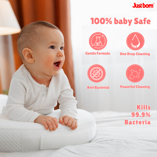 Just Born Baby Liquid Cleanser 500ml | Eliminates 99% of Germs & Bacteria | Effectively Removes Milk Residue, Pesticides, & Wax | Refreshing Citrus Scent | Perfect for Cleaning Bottles, Nipples, Toys, Fruits & Vegetables