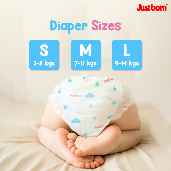 Just Born Premium Diapers for Newborns (32 Count) | Suitable for 3-8Kg Babies | Superior Leak Protection | Anti-Rash, Breathable & Anti-Bacterial | Magic Velcro Tape | Stretchable Waistband | Soft and Comfortable Fabric